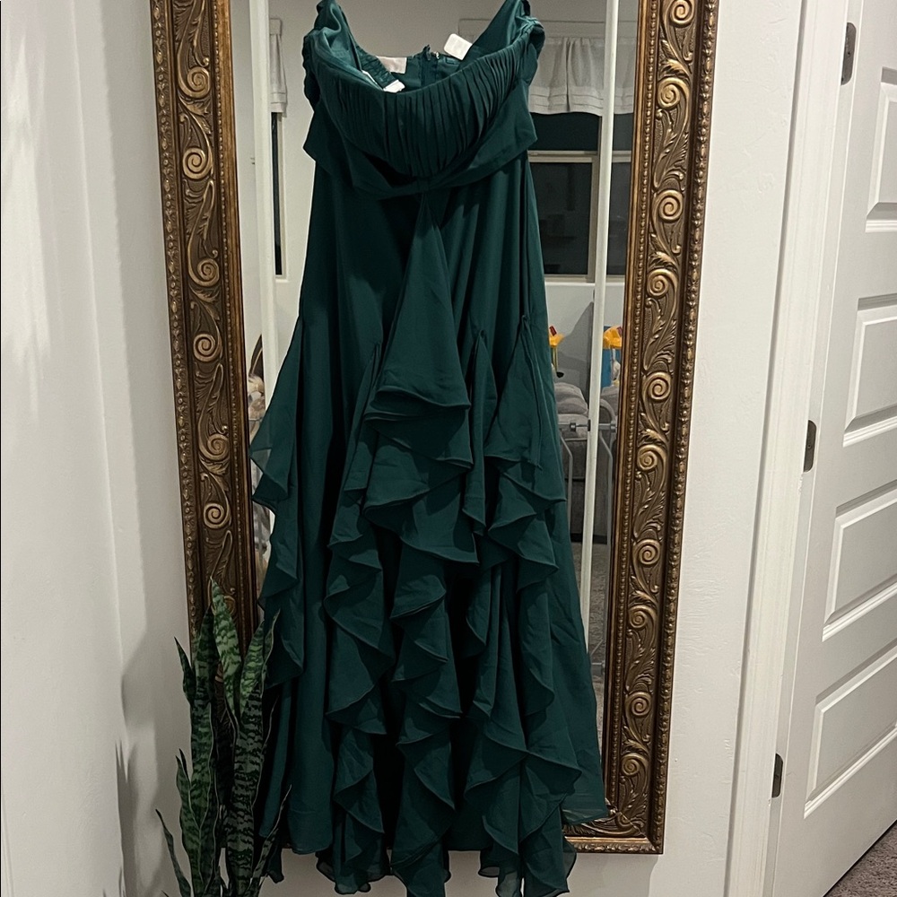 By Light in the Box Chic Strapless Green Ruffled Prom Formal Dress